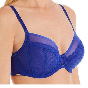 NWT Royal Blue Chantelle Deep Plunge Bra 36G